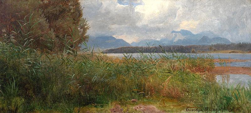 Hans Gude Sivstudie Norge oil painting art